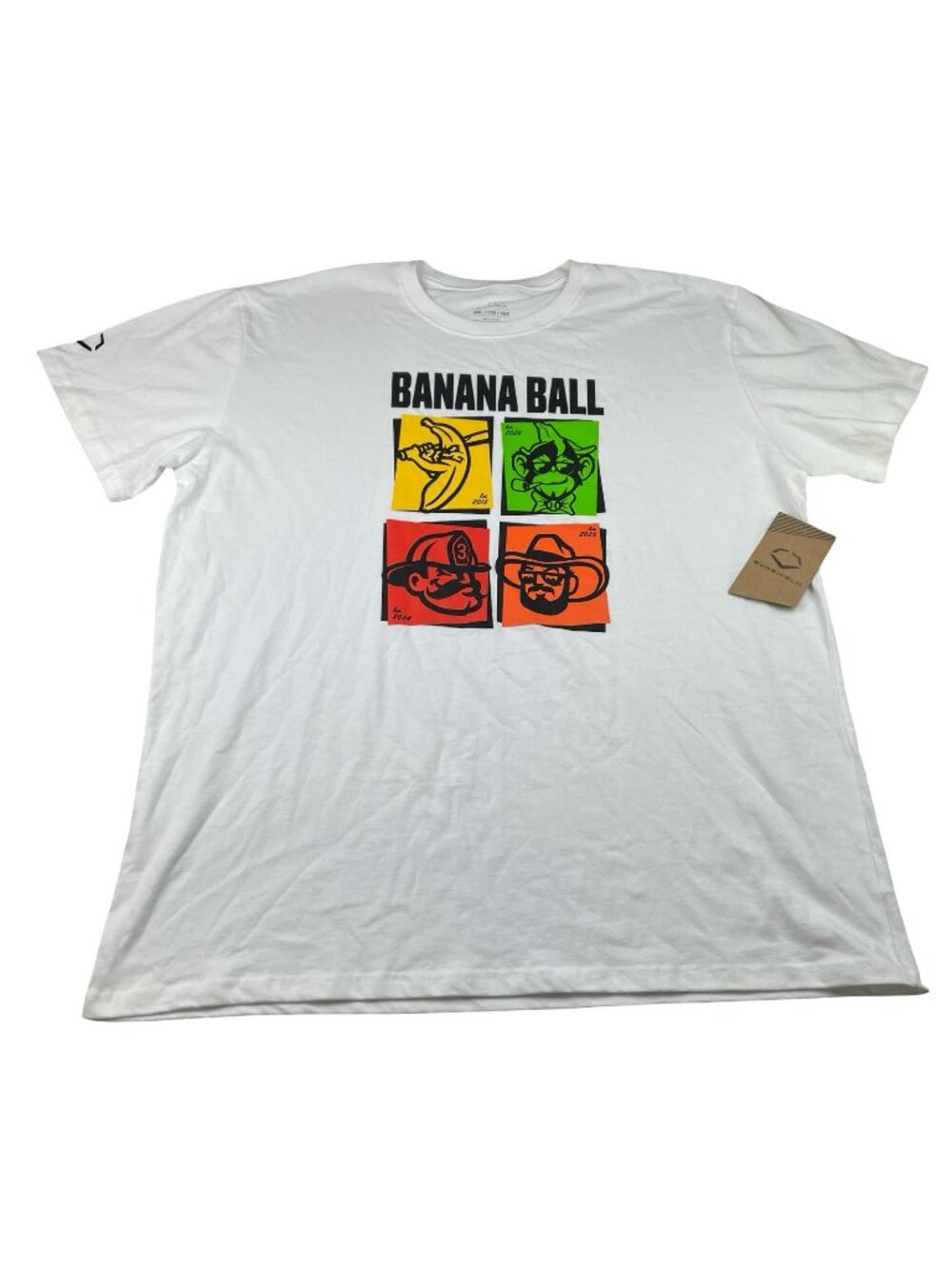 NEW Savannah Bananas Men's Evoshield 100% Cotton S/S T-Shirt White • 2XL